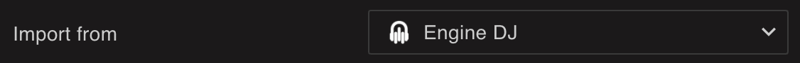 Selecting Engine DJ as the source in the Lexicon import dropdown