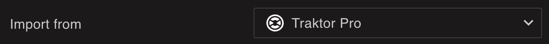 Selecting Traktor as the source in the Lexicon import dropdown
