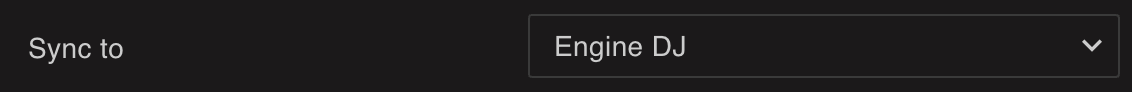 Selecting Engine DJ as the sync target in Lexicon