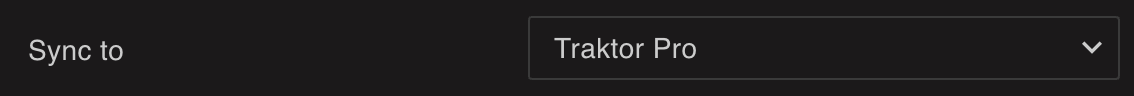 Selecting Traktor as the sync target in Lexicon