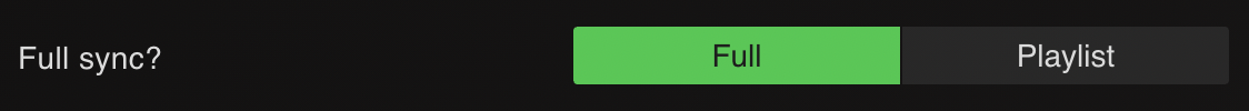 Full sync option selected in Lexicon
