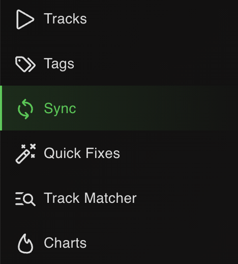The Sync page in Lexicon